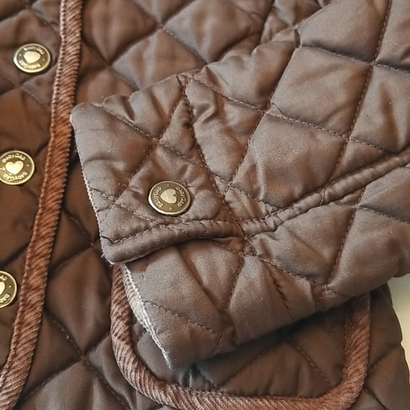 GAP Toddler Girl Brown Quilted Jacket with Removable Hood 3T - Picture 10 of 15